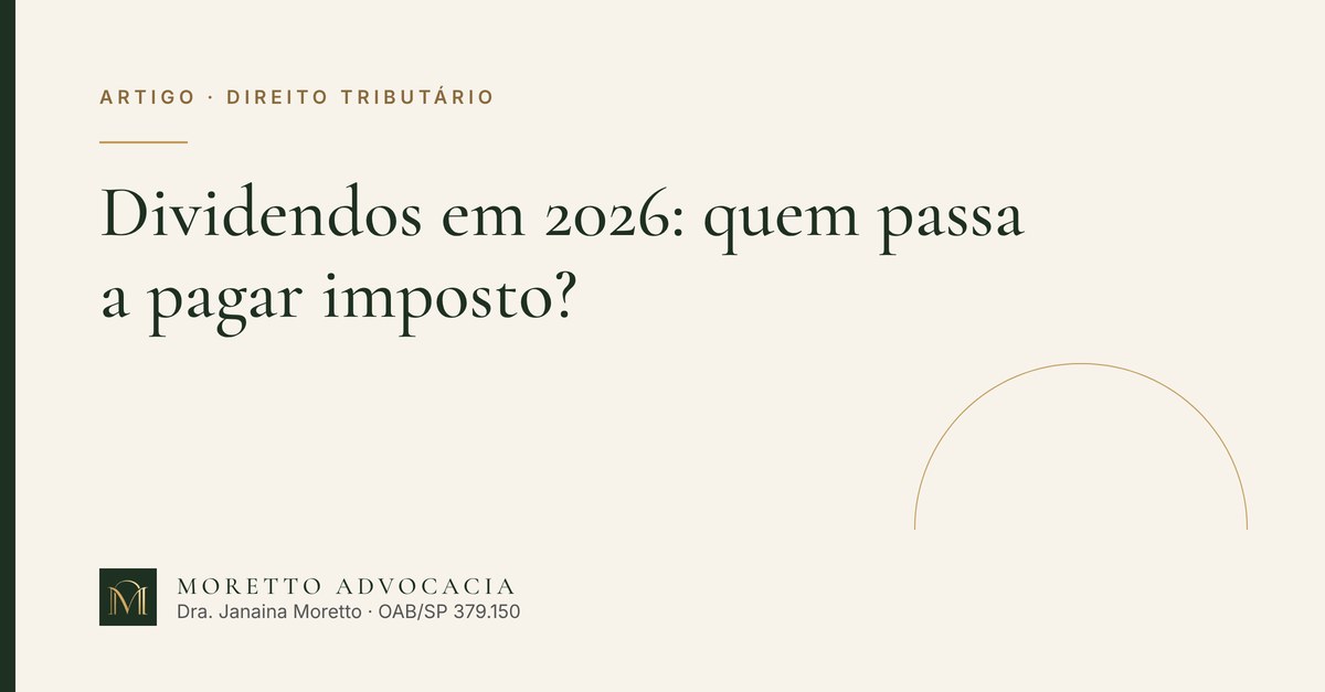 Capa do artigo Dividendos em 2026: quem passa a pagar imposto?